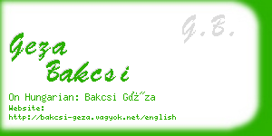 geza bakcsi business card